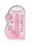 Realrock 6in Realistic Dildo W- Balls Clear Pink