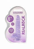 Realrock 6in Realistic Dildo W- Balls Clear Purple