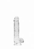 Realcock Crystal Clear Dildo W- Ball 6in