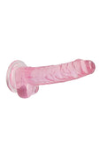Realrock 7in Realistic Dildo W- Balls Clear Pink