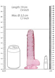 Realrock 7in Realistic Dildo W- Balls Clear Pink