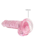 Realrock 7in Realistic Dildo W- Balls Clear Pink