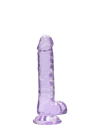 Realrock 7in Realistic Dildo W- Balls Clear Purple