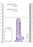 Realrock 7in Realistic Dildo W- Balls Clear Purple