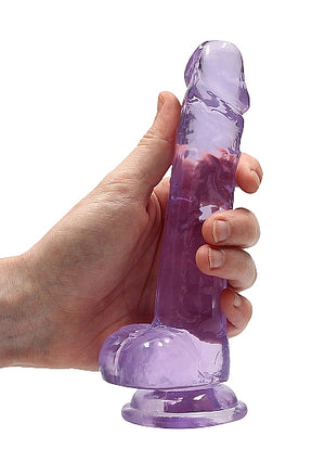 Realrock 7in Realistic Dildo W- Balls Clear Purple