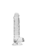 Realcock Crystal Clear Dildo W- Balls 7in