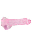 Realrock 8in Realistic Dildo W- Balls Clear Pink