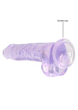 Realrock 8in Realistic Dildo W- Balls Clear Purple