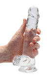 Realcock Crystal Clear Dildo W- Balls 8in