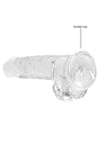 Realcock Crystal Clear Dildo W- Balls 8in