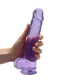 Realrock 9in Realistic Dildo W- Balls Clear Purple