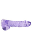 Realrock 9in Realistic Dildo W- Balls Clear Purple