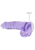 Realrock 9in Realistic Dildo W- Balls Clear Purple