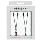 Sex & Mischief Nipple Clips Ruby Black - iVenuss