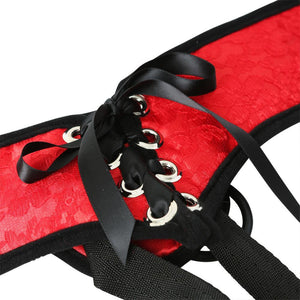 Red Lace Corsette Strap On - iVenuss