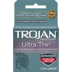 Trojan Ultra Thin Armor 3pk Spermicidal - iVenuss