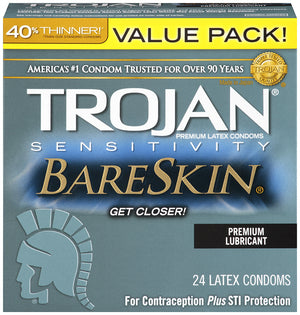 Trojan Bareskin Lubricated 24pk - iVenuss