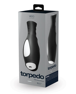 Vedo Torpedo Rechargeable Stroker Just Black W- Glow Sleeve - iVenuss
