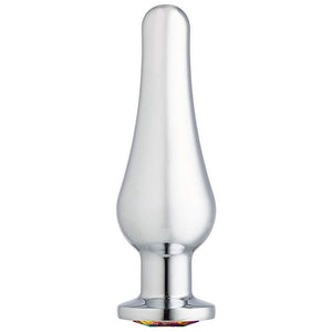 Cloud 9 Gems Silver Chromed Tall Anal Plug Medium - iVenuss