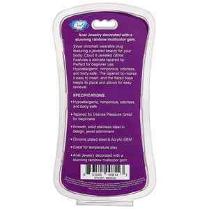 Cloud 9 Gems Silver Chromed Tall Anal Plug Medium - iVenuss