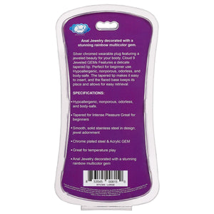 Cloud 9 Gems Silver Chromed Tall Anal Plug Large - iVenuss