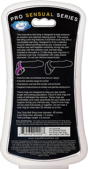 Pro Sensual Silicone Tear Drop Ring & Donut Sling 2 Pack - iVenuss