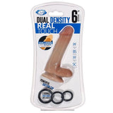 Cloud 9 Dual Density Dildo Touch 6in W- Balls Tan- Mocha - iVenuss