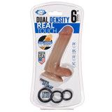 Cloud 9 Dual Density Dildo Touch 6in W- Balls Tan- Mocha - iVenuss