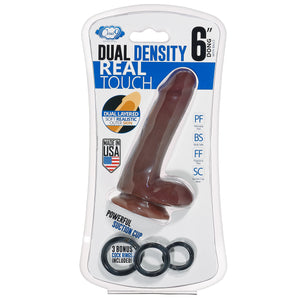 Cloud 9 Dual Density Dildo Touch 6in W- Balls Brown - iVenuss