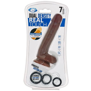 Cloud 9 Dual Density Dildo Touch 7in W- Balls Brown - iVenuss