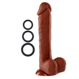 Pro Sensual Premium Silicone Dong W- 3 C Rings Brown 9 " - iVenuss