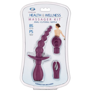 Cloud 9 Health & Wellness Anal Clitoral & Nipple Massager Kit Plum - iVenuss