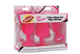 Frisky Pink Pleasure 3 Pc Silicone Anal Plugs W- Gems