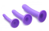 Strap U Tri Play 3 Pc Silicone Dildo Set Purple - iVenuss