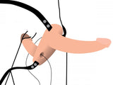 Strap U Power Pegger Silicone Vibrating Double Pleasure Dildo With Harness Flesh - iVenuss