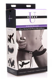Strap U Power Pegger Silicone Vibrating Double Pleasure Dildo With Harness Black