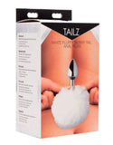 White Fluffy Bunny Tail Anal Plug - iVenuss