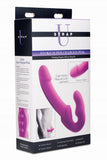 Strap U Evoke Super Charged Pink Vibrating Strapless Silicone Dildo - iVenuss