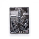 Trinity Vibes 4 Pc Vibrating Anal Plug Set Black - iVenuss