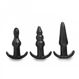 Trinity Vibes 4 Pc Vibrating Anal Plug Set Black - iVenuss