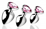 Booty Sparks Pink Heart Gem Anal Plug Set - iVenuss