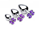 Booty Sparks Violet Flower Gem Anal Plug Set - iVenuss