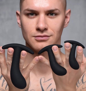 Master Series Dark Delights 3pc Curved Silicone Anal Trainer Set - iVenuss