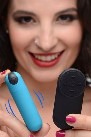 Bang! Vibrating Bullet W- Remote Control Blue