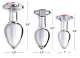 Booty Sparks Pink Gem Glass Anal Plug Set (out Mid Feb)