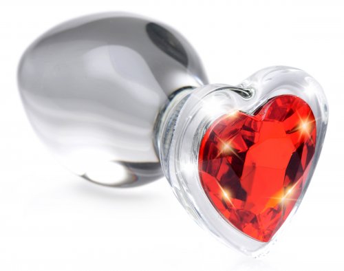 Booty Sparks Red Heart Glass Anal Plug Medium (out Mid Feb)