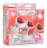 Booty Sparks Red Heart Glass Anal Plug Set (out April)