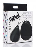 Bang! 10x Vibrating Silicone Egg W- Remote Black