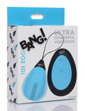 Bang! 10x Vibrating Silicone Egg W- Remote Blue