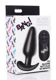 Bang! 21x Vibrating Silicone Butt Plug W- Remote Black